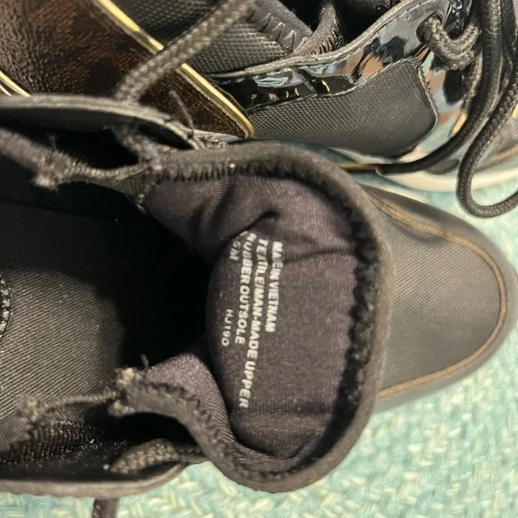 Michael Kors Black and Gold Accent Sneakers - Picture 8 of 12